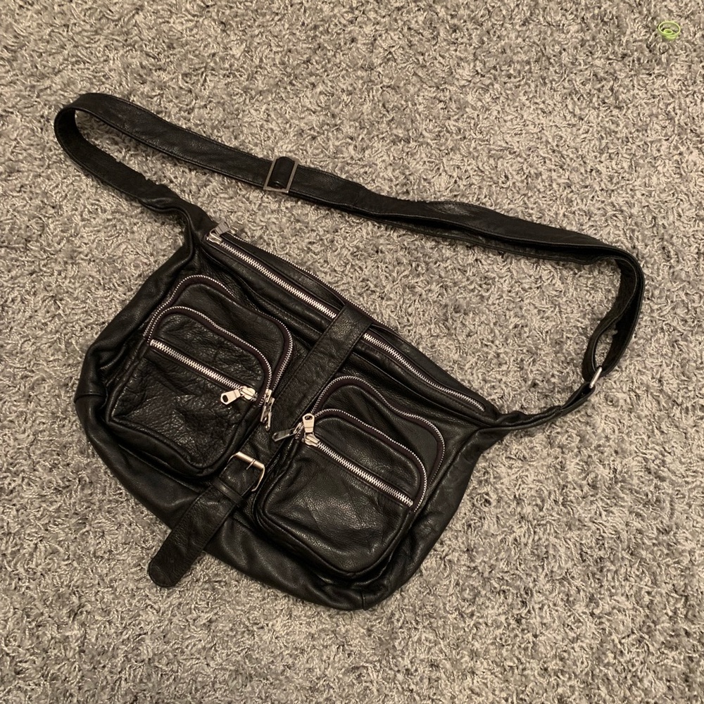 Vintage Genuine Recycled Leather Cross Body Bag